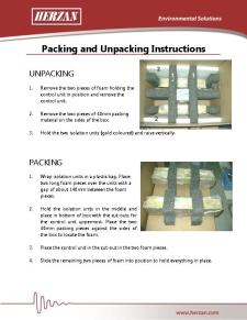 Packing/Unpacking Instructions