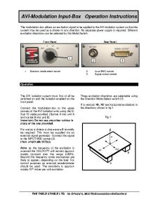 AVI Series Exciter Box Product Manual