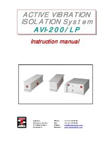 AVI-200 Product Manual