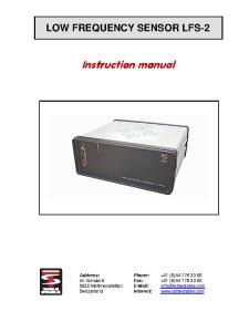 LFS-2 Product Manual