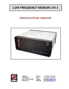 LFS-3 Product Manual