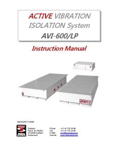 AVI-600 Product Manual